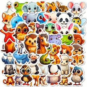 Colorful Big Eyes Animal Stickers Set of 50